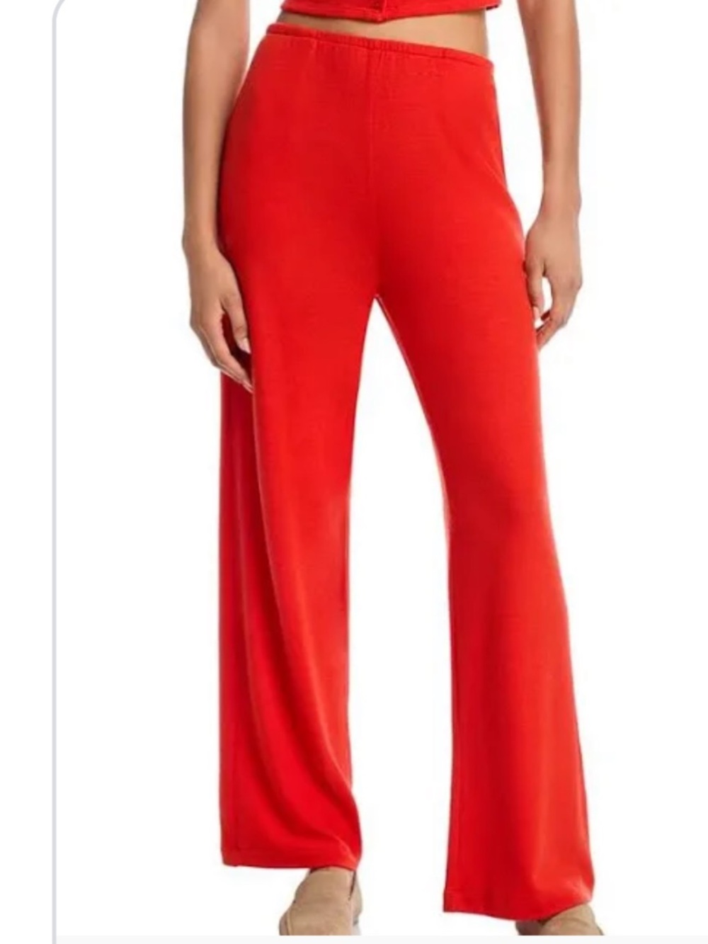 LESET Wide-Leg Pants in Vibrant Red